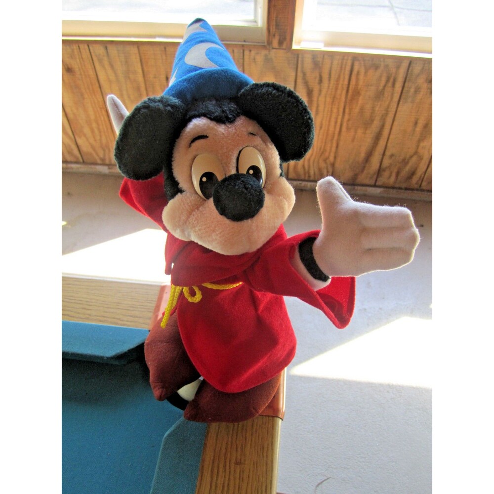 Vintage Disney Mickey Mouse Sorcerer's Apprentice Plush w/ Stand 12" Fantasia